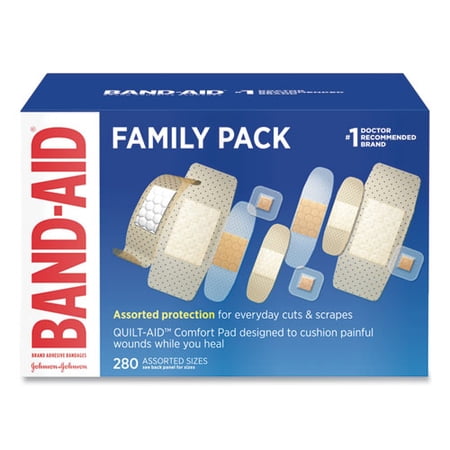 Sheer/wet Adhesive Bandages, Assorted Sizes, 280/box | Bundle of 2 Boxes