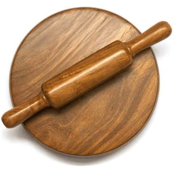 Sheesham Wooden Chakla Belan | Wooden Rolling Pin & Board Set | Chakla Belan for Kitchen | Chakla 10 in & Belan 12 in$$Home Decor, Kitchen, & Other