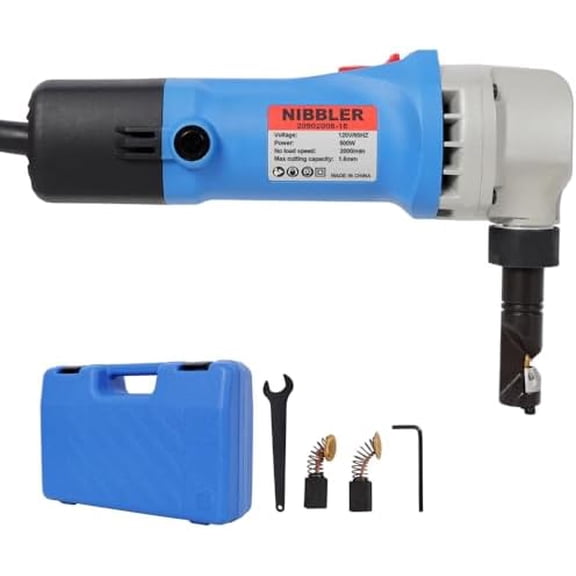 Sheet Metal Nibbler, Professional Nibbler Metal Cutter Tool with 360 Rotation, 16 Gauge Cutting Capacity, 2000RPM Speed, 120V Power Supply, Precise and Efficient Electric Sheet Cutter
