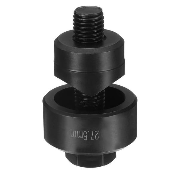 Sheet Metal Punch Hole Punch 27.5mm Bearing Steel Precise Cutting Manual Knockout Kit with External Hex Shank for Metal Steel Plate Sink Stainless Steel, Black