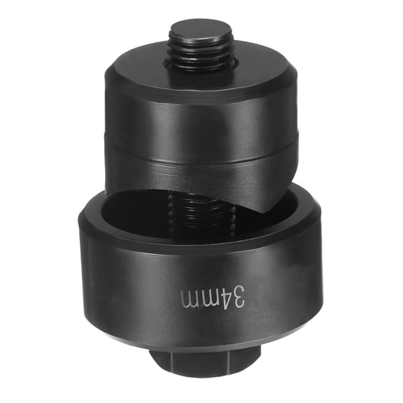 Sheet Metal Punch Hole Punch 34mm Bearing Steel Precise Cutting Manual Knockout Kit with External Hex Shank for Metal Steel Plate Sink Stainless Steel, Black