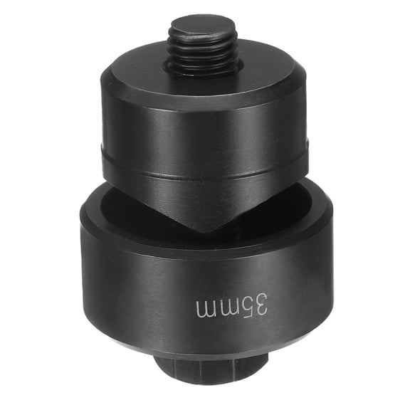 Sheet Metal Punch Hole Punch 35mm Bearing Steel Precise Cutting Manual Knockout Kit with External Hex Shank for Metal Steel Plate Sink Stainless Steel, Black