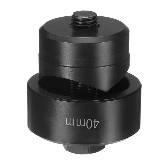 Sheet Metal Punch Hole Punch 40mm Bearing Steel Precise Cutting Manual Knockout Kit with External Hex Shank for Metal Steel Plate Sink Stainless Steel, Black