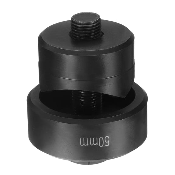 Sheet Metal Punch Hole Punch 50mm Bearing Steel Precise Cutting Manual Knockout Kit with External Hex Shank for Metal Steel Plate Sink Stainless Steel, Black