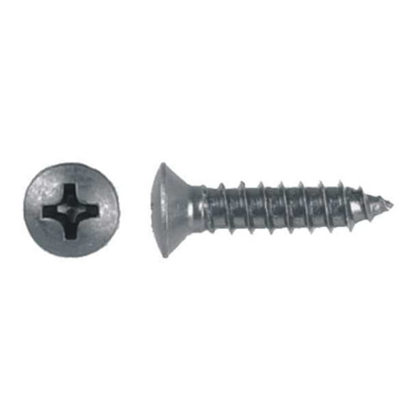 Sheet Metal Screw, #10 x 3/4 in, Black Phosphate Steel Oval Head Phillips Drive, 100 PK(9480PK)