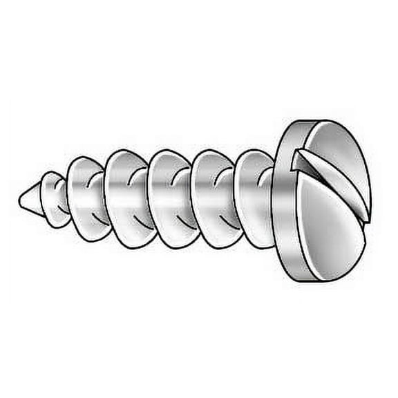 Sheet Metal Screw, #14 x 1-1/2 in, Zinc Plated Steel Pan Head Slotted Drive, 100 PK(696412-PG)