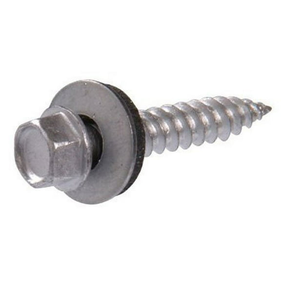 Hillman Sheet Metal Self-Piercing Hex Screw With Washer - Ceramic Coated - 1 Lb, 10 x 2 In, Gray Construction & DIY Use, Standard Hardware Spec