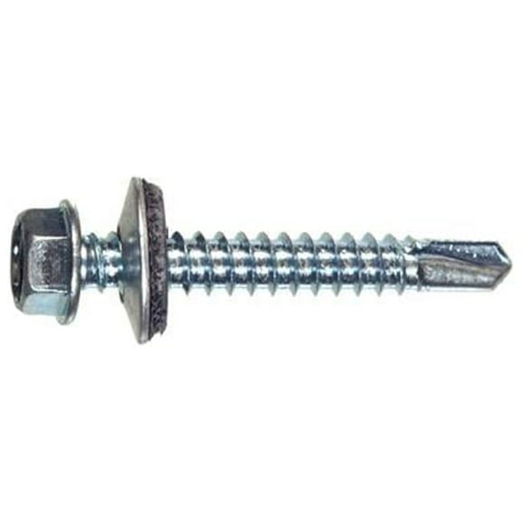 Sheet Metal Self-drilling Screws W/ Washer, Hex Head, 1lb., Hillman, 47267