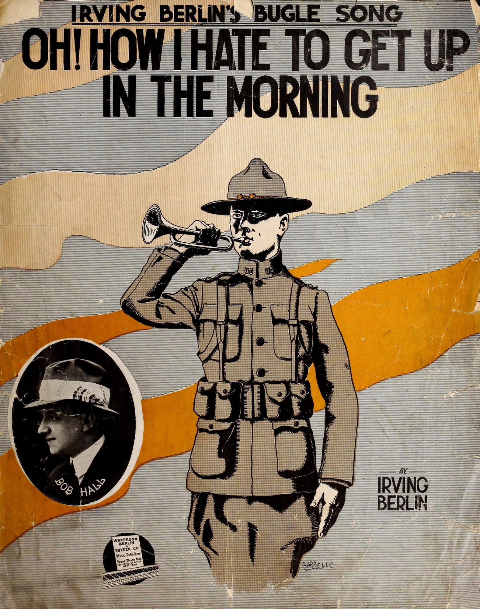 Sheet Music 1918 Oh How I Hate to Get up in the Morning Canvas Art - Albert Barbelle (24 x 36)