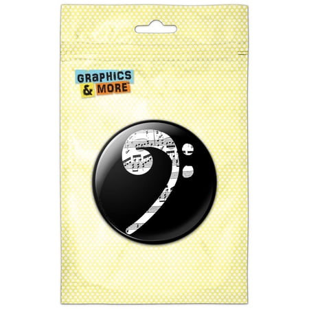 Sheet Music Bass Clef Music Pinback Button Pin Badge