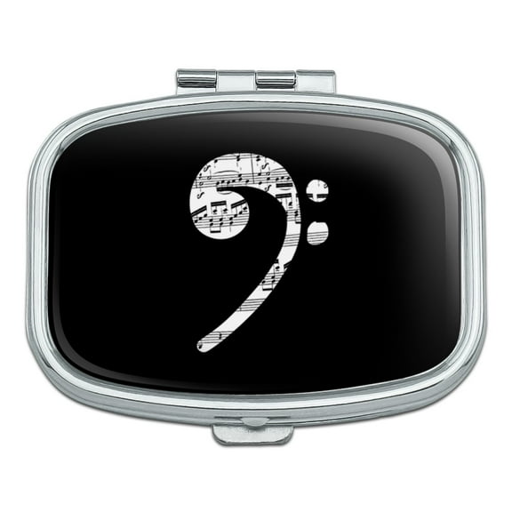 Sheet Music Bass Clef Music Rectangle Pill Case Trinket Gift Box