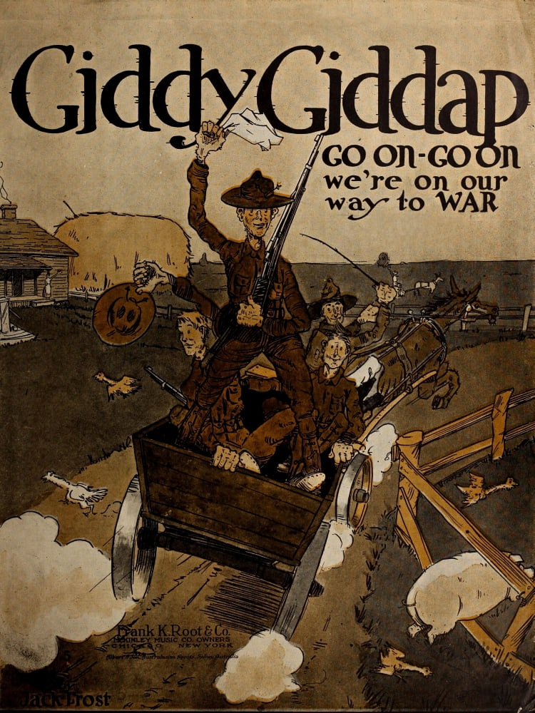Sheet Music Cover 1917 Giddy Giddap were on our way to war Canvas Art - Unknown (24 x 36)