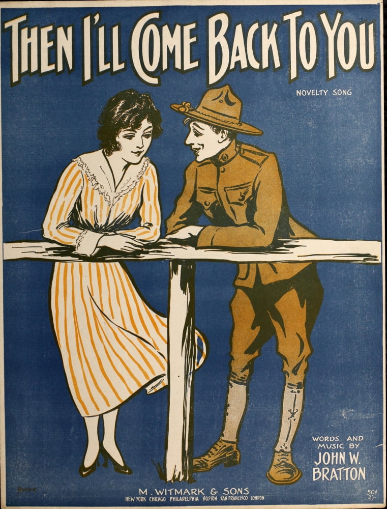 Sheet Music Cover 1917 Then Ill come back to you Canvas Art - Unknown (24 x 36)