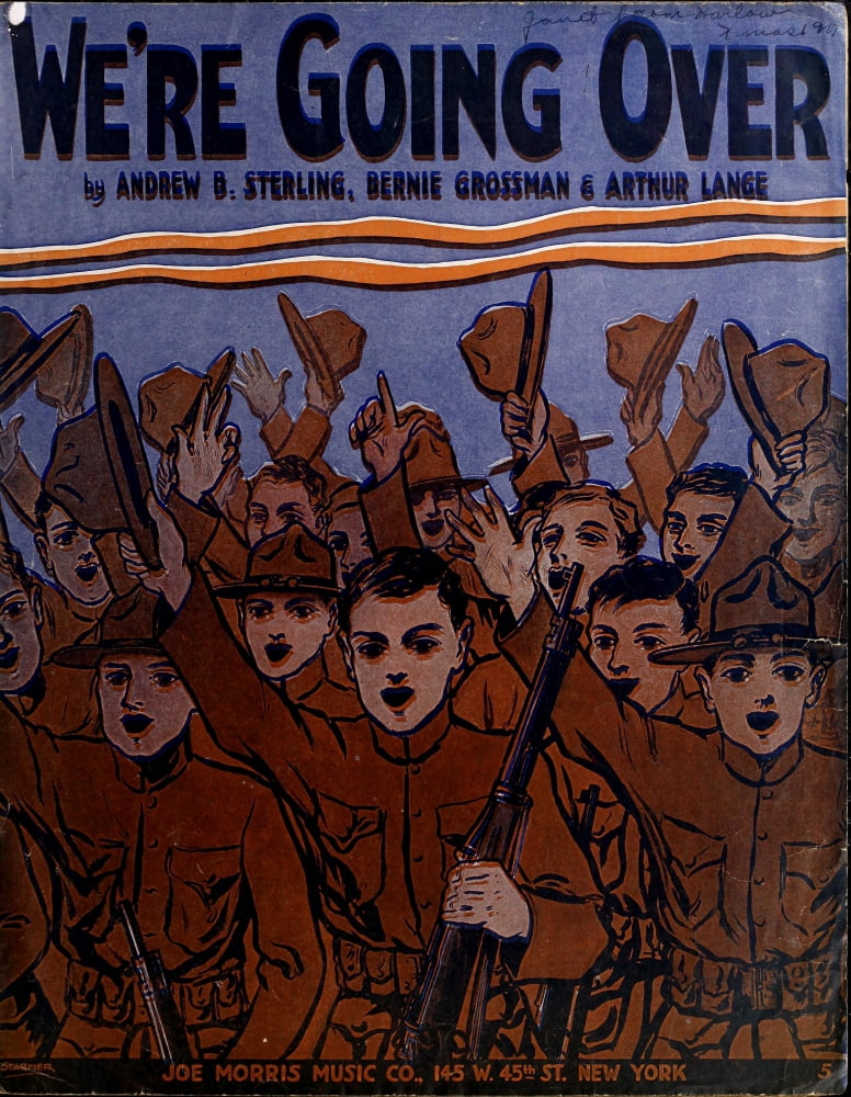 Sheet Music Cover 1917 Were going over Canvas Art - Unknown (24 x 36)