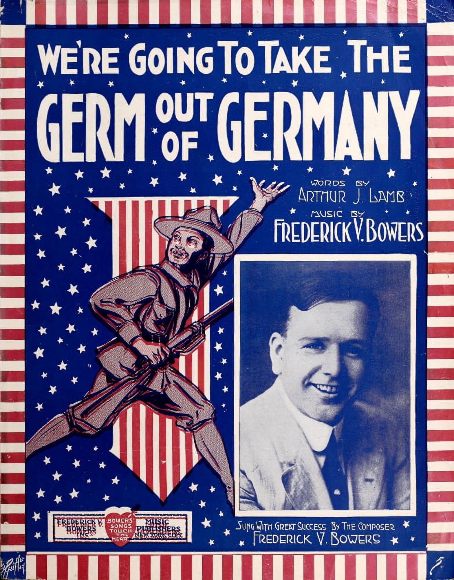 Sheet Music Cover 1917 Were going to take the germ out of Germany Canvas Art - Unknown (24 x 36)
