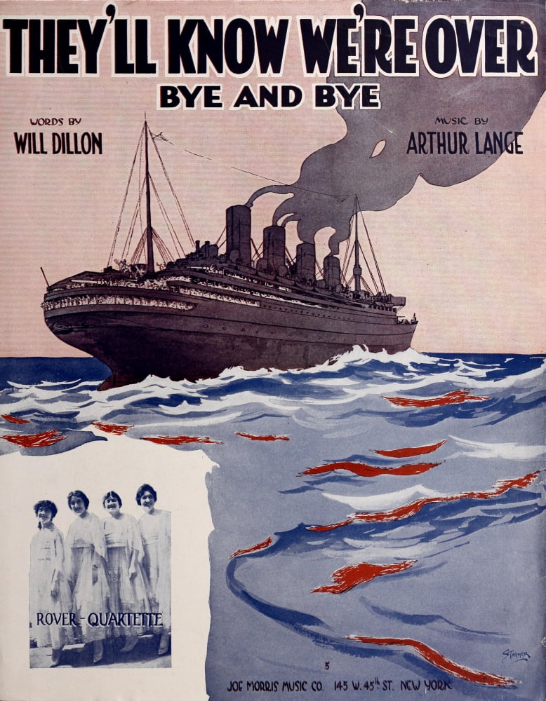 Sheet Music Cover 1918 Theyll know were over Canvas Art - Unknown (24 x 36)