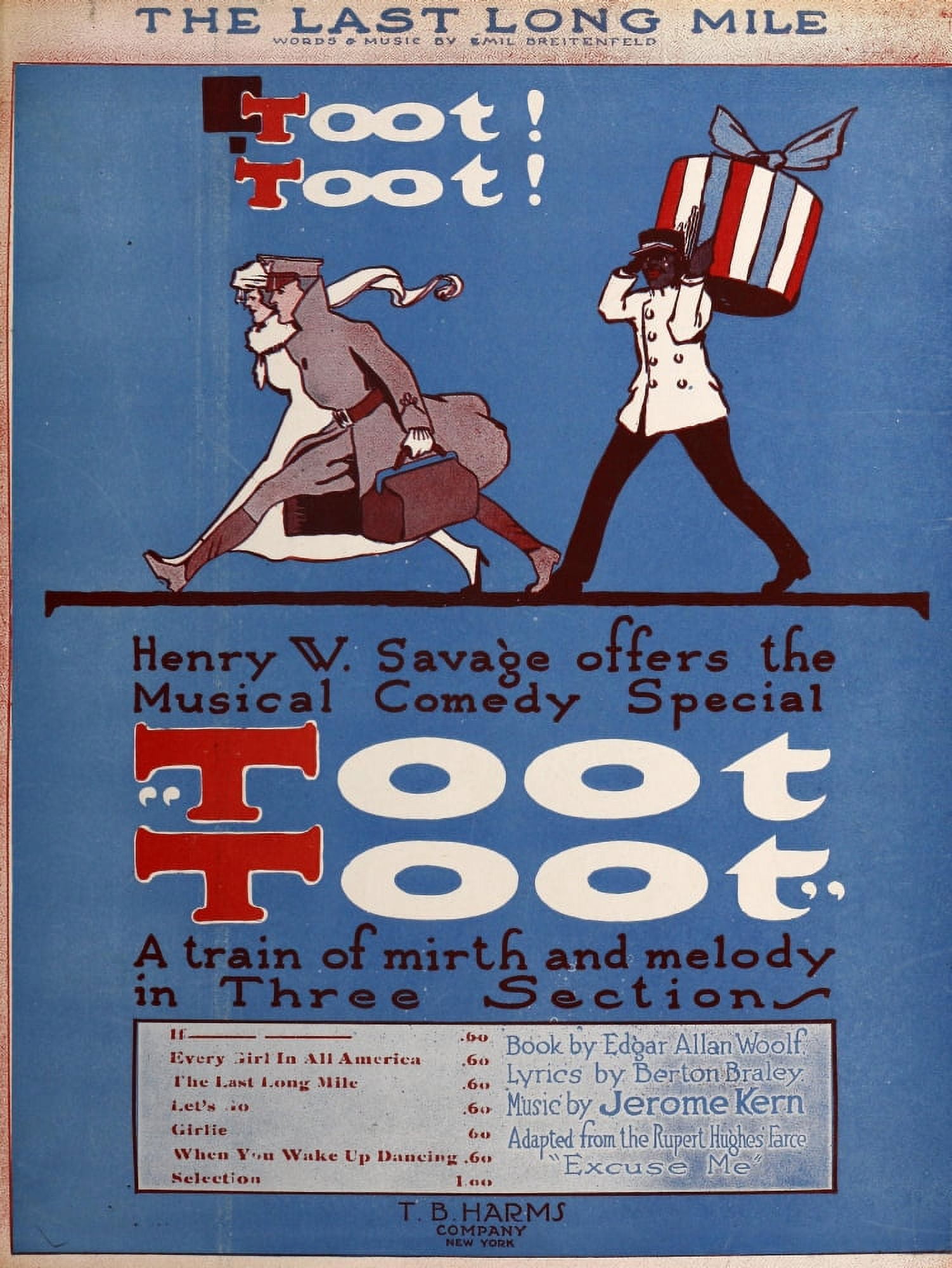 Sheet Music Cover 1918 Toot toot Plattsburg Marching song Canvas Art - Unknown (18 x 24)