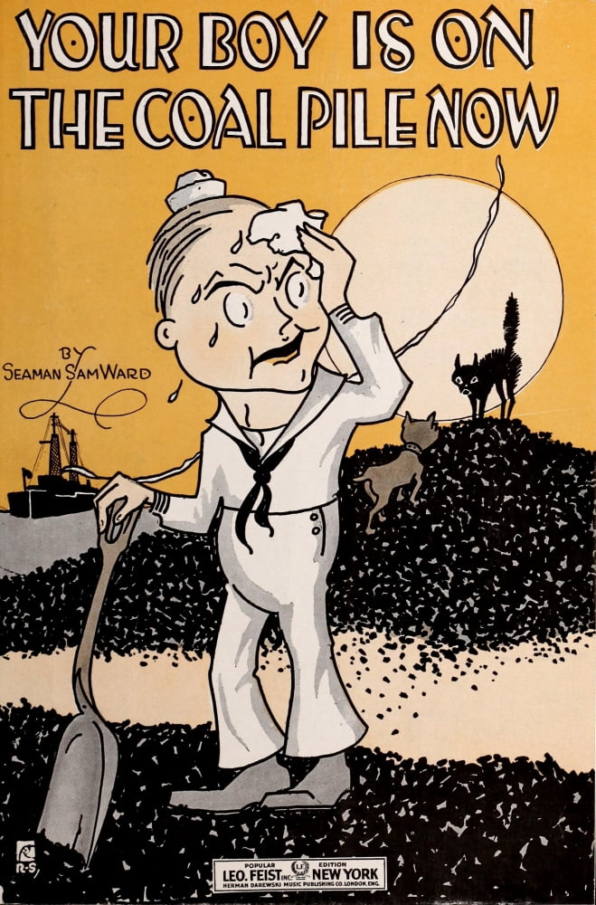 Sheet Music Cover 1918 Your boy is on the coal pile now Canvas Art - Unknown (24 x 36)