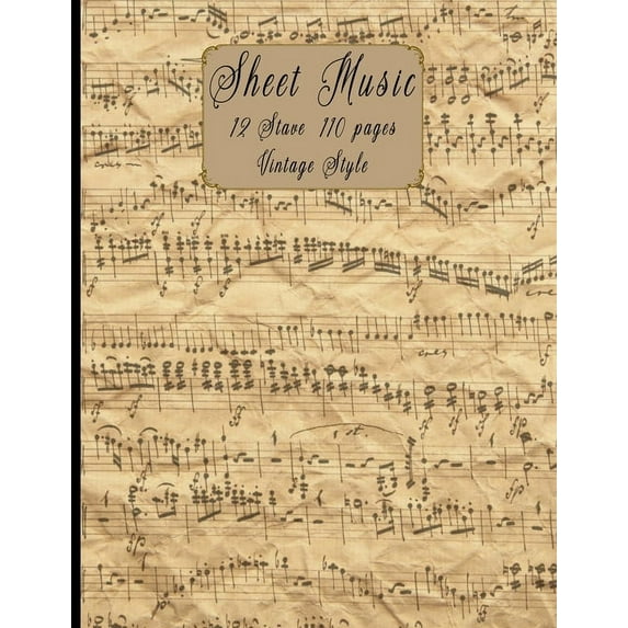 Sheet Music: Design With Vintage Cover Background For Musicians, Students, Songwriter And Gifts for Music Lovers, (Paperback)