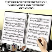 Sheet Music Folder Dual Use Music Holder Store Pages 30 Protective Sleeves Music with Binding Stays Opens and Lays Flat Solid White 12.5 In
