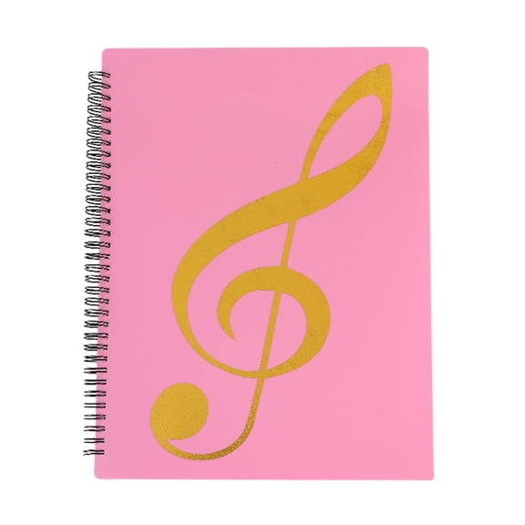 Sheet Music Folder, Music Note Designed A4 Size Pink File Organizer For Storing 30 Pages Of Standard Sheet Music, Perfect For Music Students, Teachers, Pianists And Violinists To