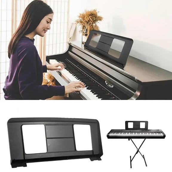 Sheet Music Stand Shelf, Universal Electronic Keyboard Bookcase, Thickened Score Bracket Baffle, Sheet Music Stand Shelf For Pianists And Music Students(Black)