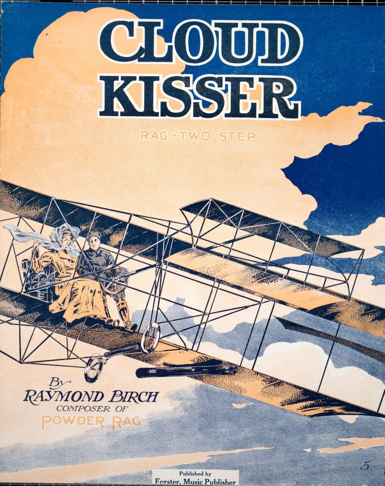 Sheet Music cover for Cloud Kisser Rag Two-Step Canvas Art - Unknown (18 x 24)