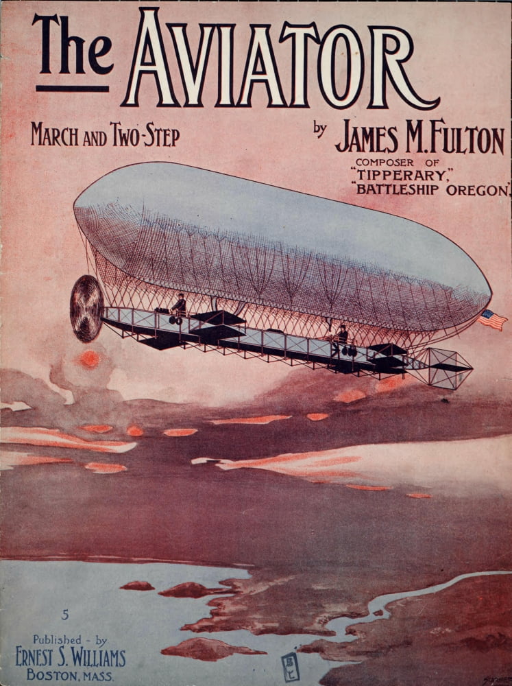 Sheet Music cover for The Aviator 1908 Canvas Art - Unknown (18 x 24)