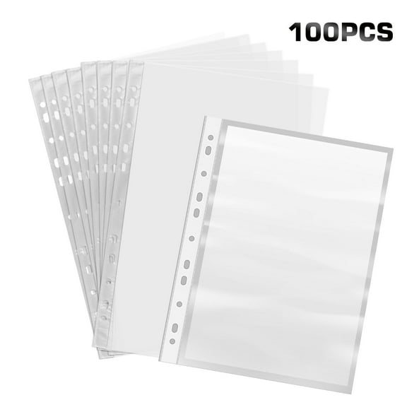 Sheet Protector, EEEkit 100 Pcs Clear Paper Sheet Protectors Fit for 3 Ring Binder Letter Size Top Loading