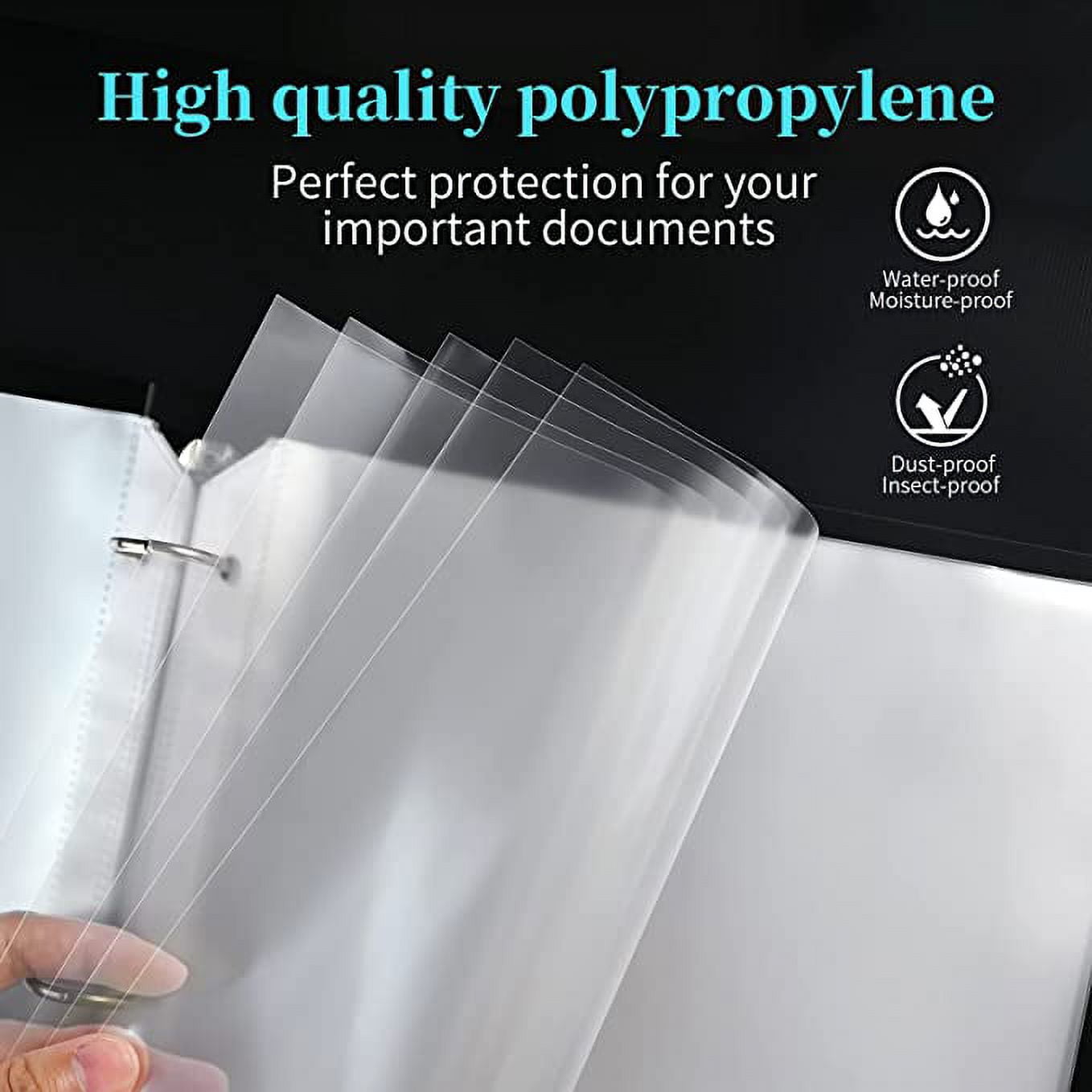 Rubex Sheet Protectors 8.5 x 11 inch Clear Page Protectors Plastic Sleeves  Reinforced 11 Hole fit for 3 Ring Binder Top Loading 9.25 x 11.25 inch (500  Sheets) : : Office Products