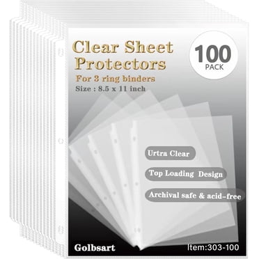 300 Sheet Protectors 8.5 X 11 Inch - Non-Glare Page Protectors For 3 Ring Binders
