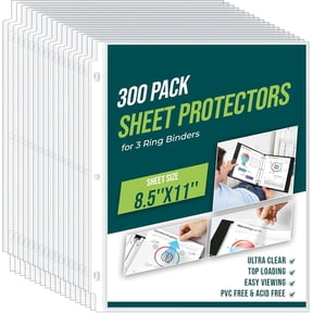 Sheet Protectors 8.5 x11 Inch Clear Page Protectors for 3 Ring Binder,300 Pack Plastic Sleeves for Paper,Documents and Photos,Top Loading Binder Sleeves Paper Protector Letter Size