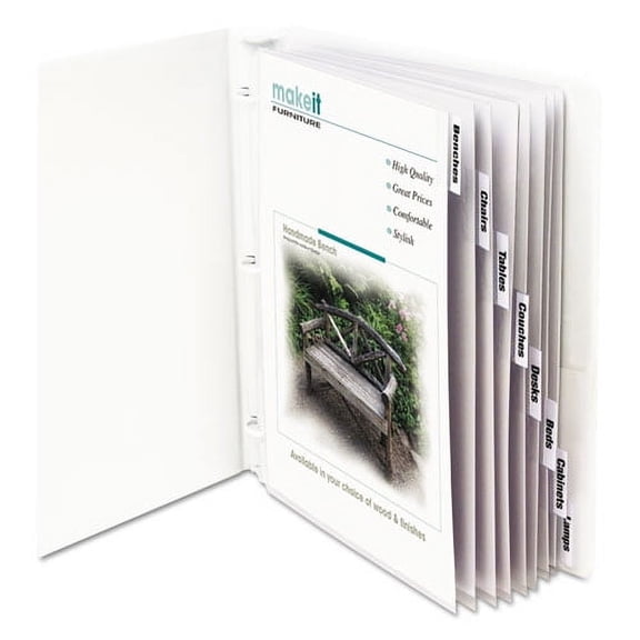Sheet Protectors With Index Tabs, Clear Tabs, 2", 11 X 8 1/2, 8/st | Bundle of 2 Sets