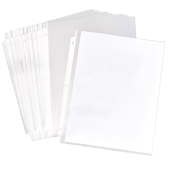 Sheet Protectors for 3 Ring Binder, Top Loading, Letter Size 8.5 x 11 in, Clear Plastic Sleeves, 100-Pack