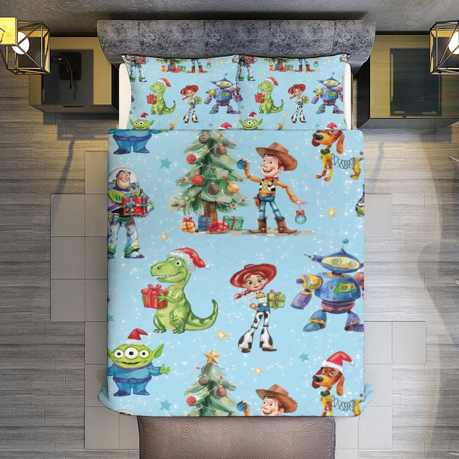 Sheet Queen Size,Disney-Christmas Toy Story Buzz Lightyear Woody Disney ...