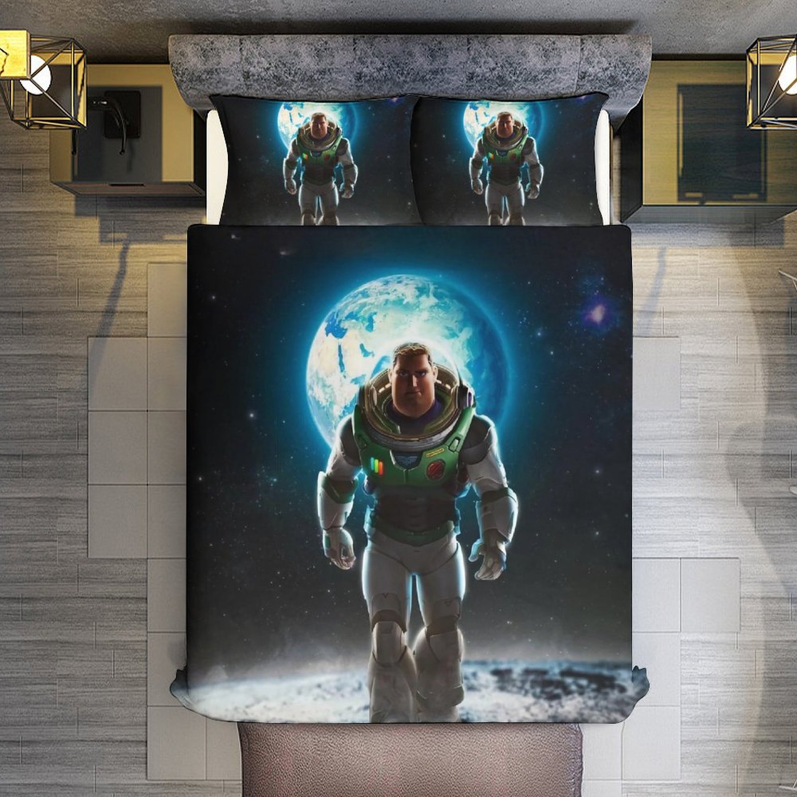 Sheet Queen Size,Pixar Toy Story Buzz Lightyear Grin Graphic Bed Sheets ...