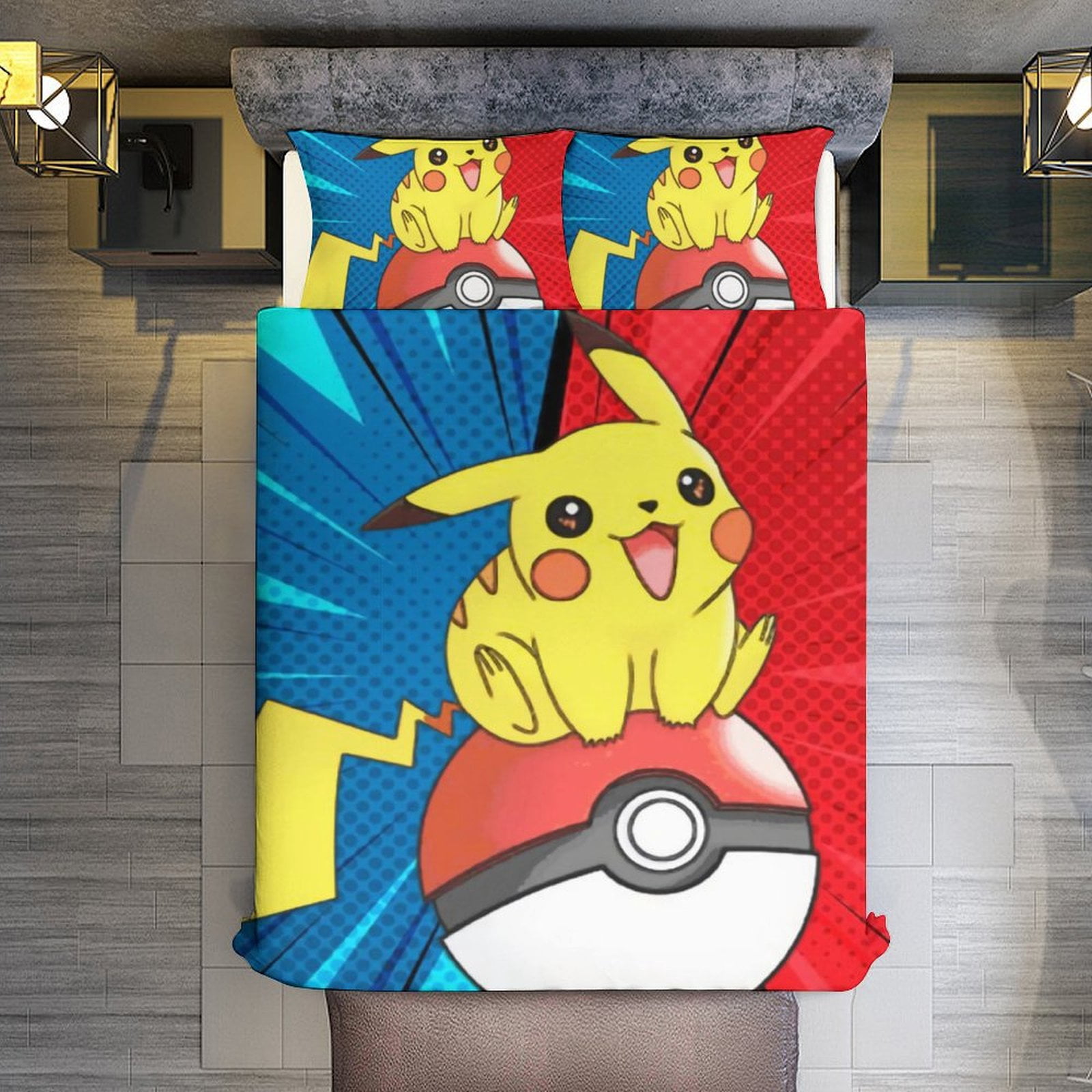 Sheet Queen Size,Pokémon Pikachu Bed Sheets for Kids Boys Girls,Bedding ...