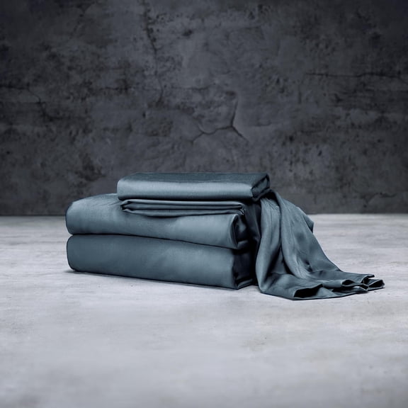 Sheet Set | 100% Rayon (Viscose) from Bamboo | Twin Size - Ocean | Deep Pockets | 3-Piece Set (Fitted, Flat, Pillowcase)