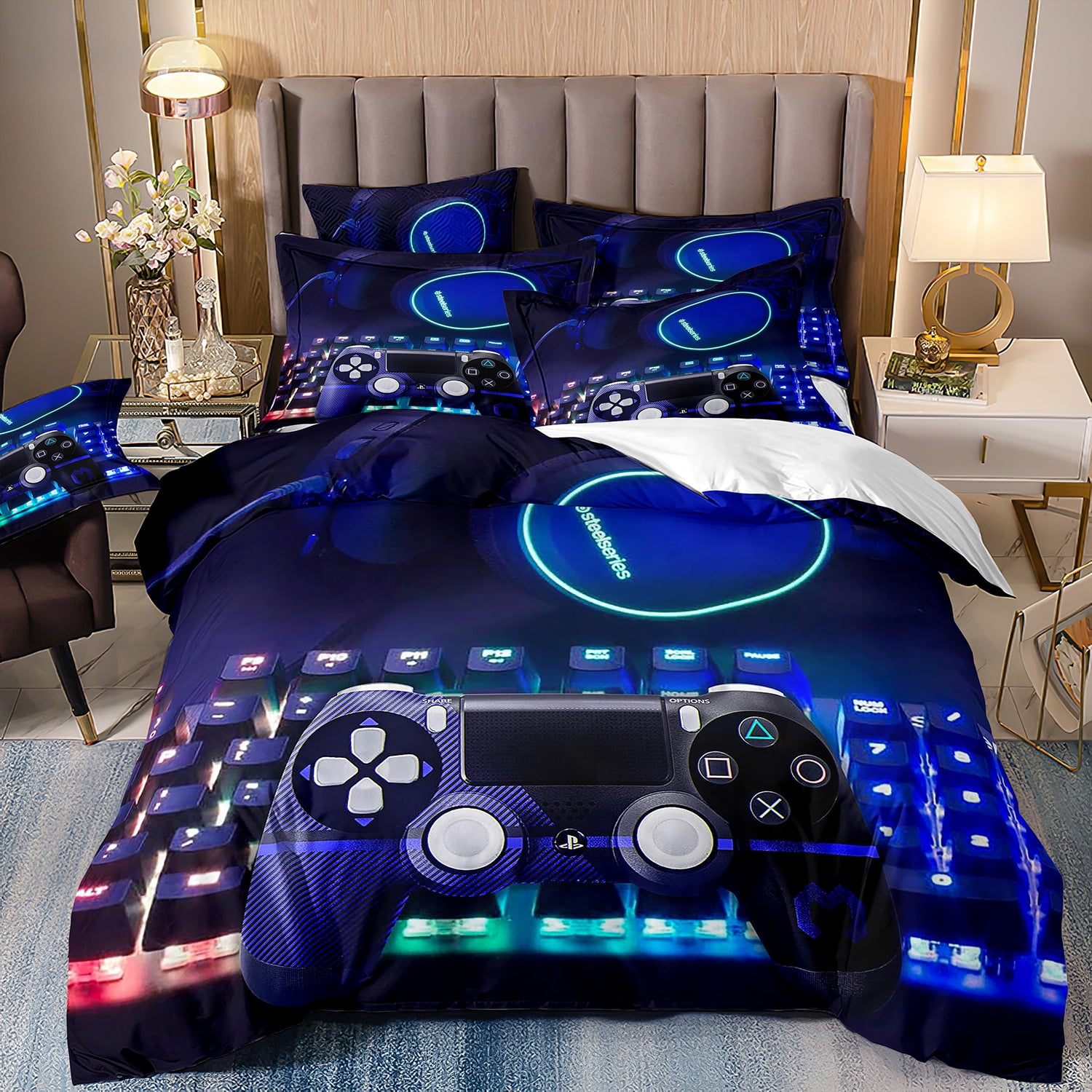 Sheet Set 3 Piece Game Controller 3D Digital Printing Bed Sheets Soft