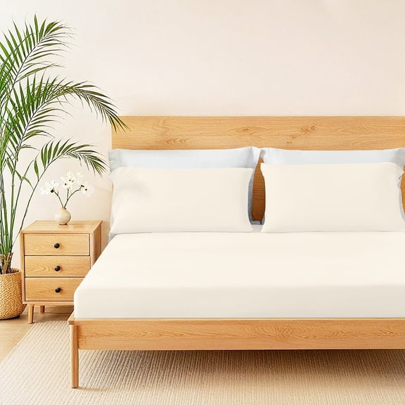 Sheet Set, 3-Piece Queen Cooling 3pc Sheet Set,Ivory, Ivory Bed Sheets,Nylon Bed Sheet Set, Household Supplies & Décor Bedding Sheets & Pillowcases