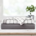 thumbnail image 1 of Sheet Set 4PC D Microfiber Plaid Grey, 1 of 3