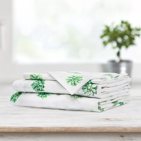 Sheet Set 4PC K Succulents