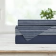 thumbnail image 1 of Sheet Set 4PC K Solid Stripe Navy, 1 of 3