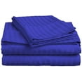thumbnail image 1 of Sheet Set 6 Piece - 600 Thread Count -100% Egyptian Cotton - 18" Deep Pocket - Super Soft - Royal Blue Stripe, King Size., 1 of 6