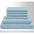 thumbnail image 1 of Sheet Set - 6 Piece Set - Extra - Deep Pockets - 100% Egyptian Cotton Bed Sheets - Luxury Sheets Set - 6 PC (Light Blue Solid, King), 1 of 8