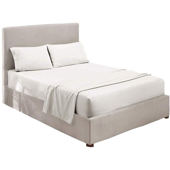 Sheet Set with Dual Color, 4 PC Stylish Bedding with 18" Deep Pockets, 100% Egyptian Soft & Luxury 400TC, Two Tone Cotton Bedsheets & Pillowcases - White Solid, King Size.
