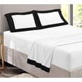 thumbnail image 1 of Sheet Set with Dual Color, 4 PC Stylish Bedding with 24" Deep Pockets, 100% Egyptian Soft & Luxury 400TC, Two Tone Cotton Bedsheets & Pillowcases - Black & White Solid, Full-XXL Size., 1 of 5