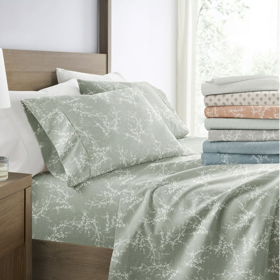Ultra Soft and Breathable - Bed Sheets Set - Patterned Distressed Willow Green Mist Twin Size Bedding by Comfort Canopy