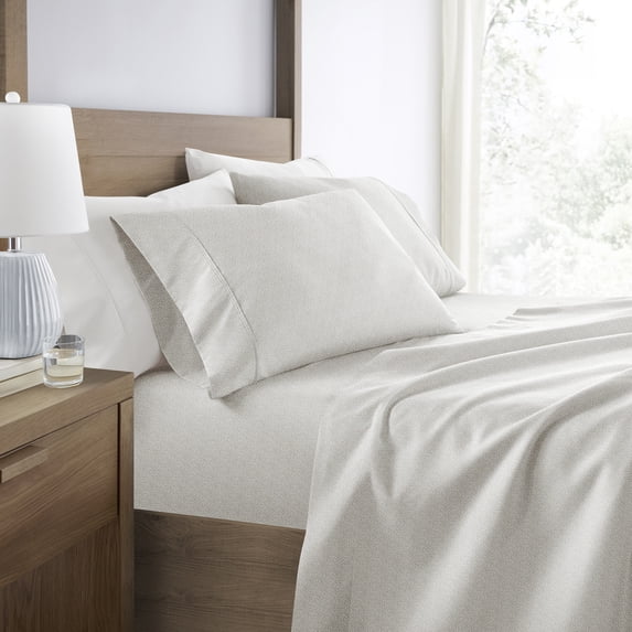 Ultra Soft and Breathable - Bed Sheets Set - Patterned Modern Circles Light Gray King Size Bedding by Comfort Canopy