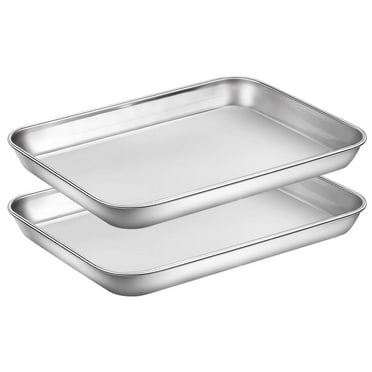 Sheet Set of 2, Stainless Steel Baking Tray Cookie Pan, Size 20 x 14 x 1 Inch
